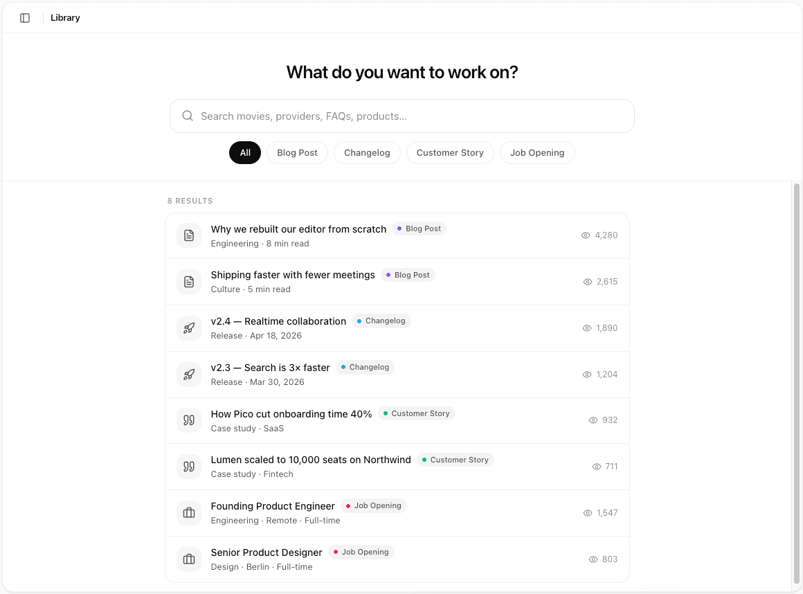 Every entry, in one searchable place